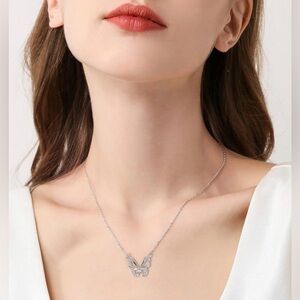 NWT Butterfly Necklace - Rhinestone Pendant Necklace